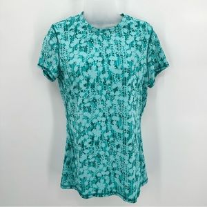 3/$15 LANDS END Athletic Top ST Small TALL Womens Workout Fitness Tee Shirt Aqua